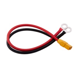 rflaueo 1pc XT90 to O Ring Terminal Cable Amass XT90 Female to M8 O Ring Eyelet Terminal Plug Connector with 12inch 10awg Silicone Wire for RC Lipo Battery FPV Racing Drone(E137-1)