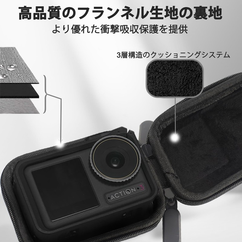 FitStill Black Mini Camera Bag for dji action 5 pro