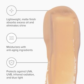 DRMTLGY Hidratante Matificante con Color SPF 46 – Protector solar facial antienvejecimiento y maquillaje ligero con protección UV de amplio espectro – Cuidado hidratante de la piel e hidratante facial