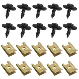 Poeland 20 PCS Car Clips Fasteners, Engine Undertray Screw and Nut Clip Kit, U-Type Car Body Fender Screws Fastener Clip for the Interior Decoration Plate Vehicle Car