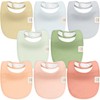 KeaBabies 8-Pack Organic Baby Bibs for Girls, Boys - Quilted
