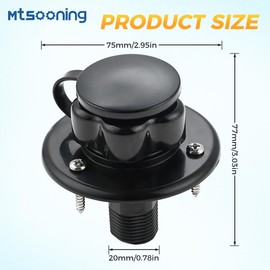 Mtsooning RV City Water Fill Inlet with Check Valve, 3/4 NH Female to 1/2 NPT Male RV Water Hose Flange Brass Connector Replacement for RV Camper Motorhome Trailer Marine Black