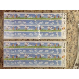 Suzy's Zoo - 2 Scrapbook Border Stickers: little Suzy & friends in grass field