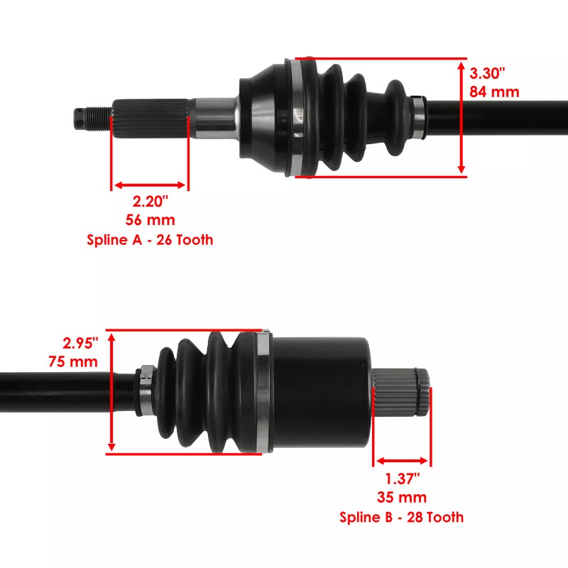 Caltric Rear Right & Left Complete CV Joint Axle for