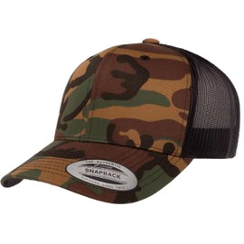 Yupoong Classics Retro Trucker Camo Cap - Green Camo - One Size