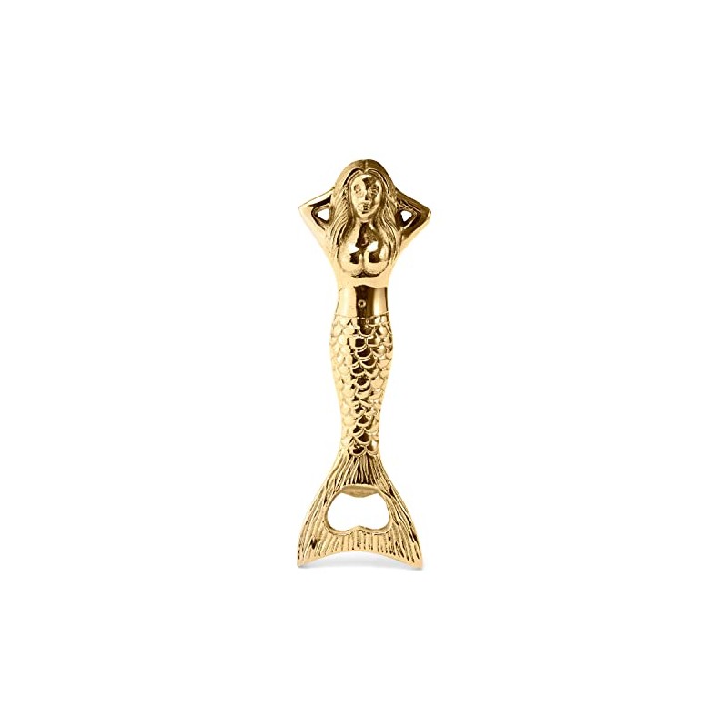 NKlaus Maritime Bottle Opener Mermaid Brass Gold 4.5 x 14