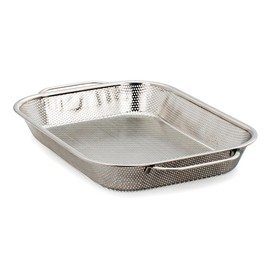 RSVP International Endurance (BQ-RP) BBQ Precision Pierced Roasting Pan, Stainless Steel | 17.5" x 11" x 2" | Creates the Perfect Roast Every Time | For Roasting Vegetables, Barbecued Meat or Skewers