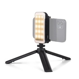Mini Photography Lamp Dimmable LED Light Portable Vlog Light 88 LED Beads Bi-color Light Modes 500mAh Battery USB Charging Port 2500K-9000K Dimmable with Foldable Phone Clip 1/4in Threaded Hole