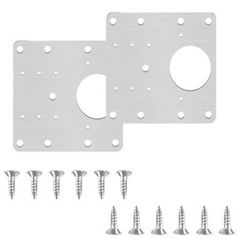 2 PCS Hinge Repair Plate with 12PCS Screws, Stainless Steel Hinge Repair Plate Kit, Kitchen Cabinet Cupboard Door Hinge Repair Brackets with Screws for Kitchen Wood Furniture Drawer Window Door