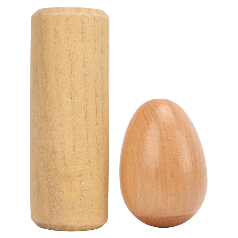 2PCS Wood Egg Shaker Natural Safe Musical Hand Percussion Instrument