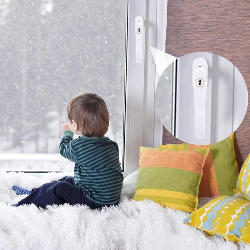 Window Handle Aluminium Lockable, Window Handle, Window Handles, Lockable White