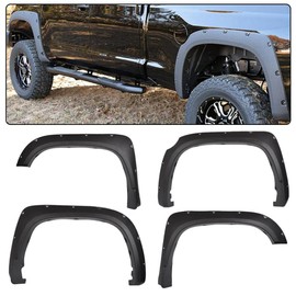 CHEDA Wheel Cover Fender Flares, Compatible with 2014-2017 Toyota Tundra, Textured Black Pocket Rivet