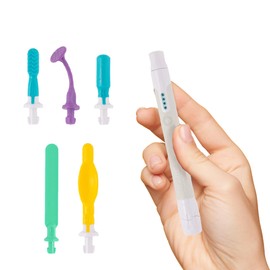 TalkTools® Sensi Sensory Integration Kit - Oral sensory tool with 5 Sensory Oral Motor Tips and Storage Pouch | New ergonomic base | improves biting and chewy skills, jaw coordination and jaw mobility