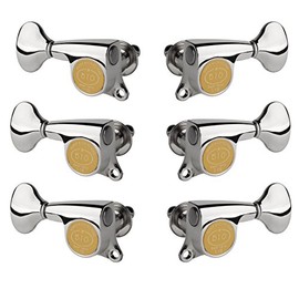 Gotoh Mini 510 3+3 Guitar Tuners with Metal Knobs, Chrome