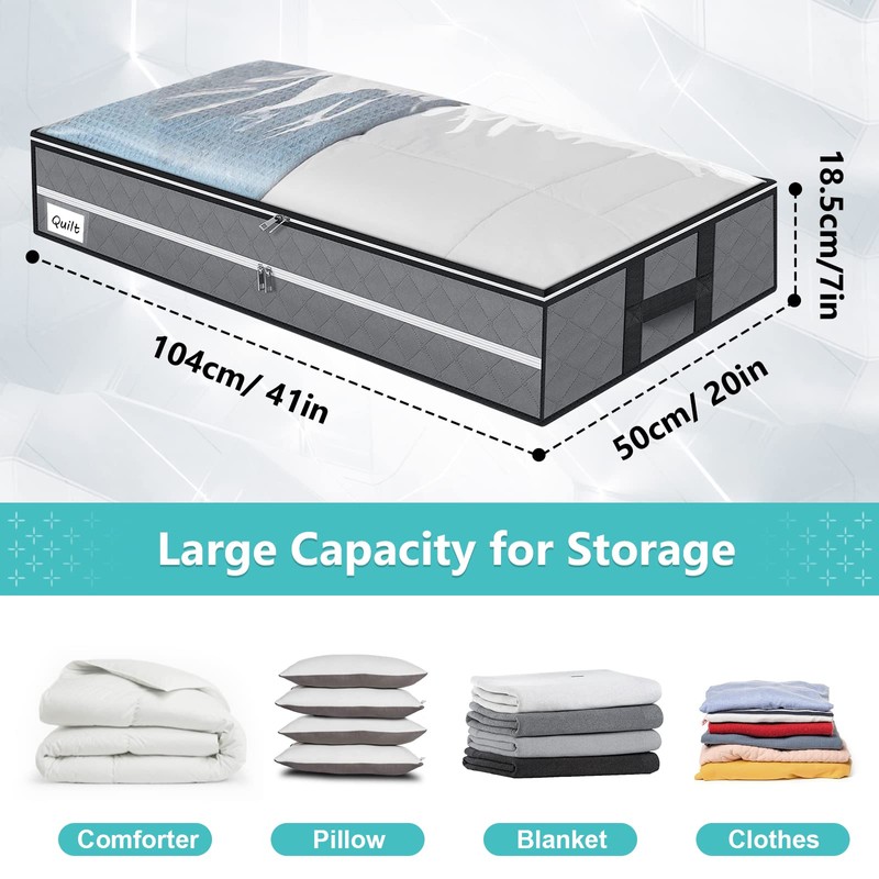 GARPROVM 96L Large Underbed Storage Bag, Pack of 2, 104