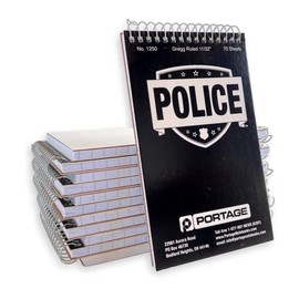 Portage Public Safety Police Notebook – Top Bound Spiral Notebook, Writing Pad for Interviews, Accidents & Incident Reports, Field Notes Book for Police – 3.75x6 In, 70 Sheets, 12 Pack