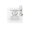 ChungLong0593 Travel Elephant Keychain, Cute Elephant Keyring with Wish Card