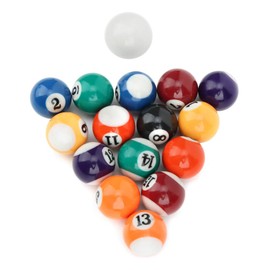 Keenso - Juego de Bolas de Billar para niños de Resina de 16 Piezas de 32 mm, Juego de Bolas de Billar para Billar ecológico para niños, Juego de Bolas pequeñas de Resina para Billar