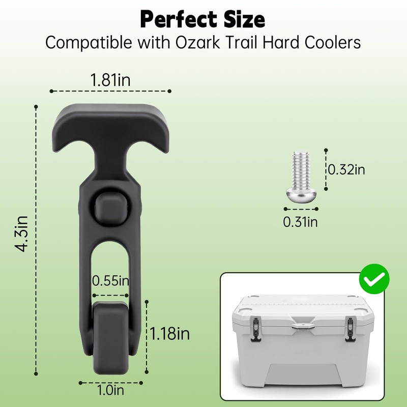 2 Pack Cooler Latches Compatible with Ozark Trail, Replacement Lid