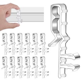 Valance Clips, 12 Pcs 2-1/8inch Clear Plastic Blind Clips for Valance Mini Hidden Channel Blind Valance Clips for The Valance with a Groove in The Back