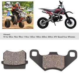 Qiilu ATV Disc Brake Caliper Brake Pads, Ceramic Disc Brake Caliper Brake Pads Suitable for 50cc 70cc 90cc 110cc 125cc 150cc 200cc 250cc ATV Quad Four Wheeler
