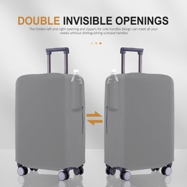RainVillage Travel Luggage Cover Suitcase Protector Scratch-Resistant Fit 19-31 Inch Suitcase With Pocket, Not Included Suitcase (Slate Gray_Pocket, 2XL(30-31inch))