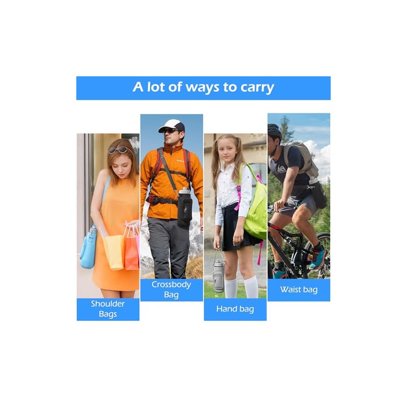 Adjustable Neoprene Water Bottle Holder with Dual Pockets