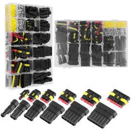 QWORK® Pack of 808 Car Connectors, 1/2/3/4/5/6 Pin Car Waterproof Plug Connector for Car, Truck, Boat, Motorcycle