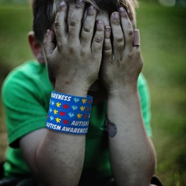 Infinite Memories Autism Awareness Silicone Sports Wristband Bracelets Jigsaw Colored Puzzle Pieces I Have Austism Bangle 5 Pack