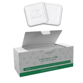 Essential Glow XL Face Pads, Organic, 100% Biobased, Triple Layered, Makeup Removal, Cleansing, Exfoliating, Baby Care, Skin Care, Ultra Smooth, Durable, Vegan, 60 Pads