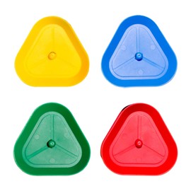 DVOFU 4Pieces Playing Card Holder Plastic Triangle Standing Card Games Holder Multicolored Game Card Stands for Kids Groups Adults