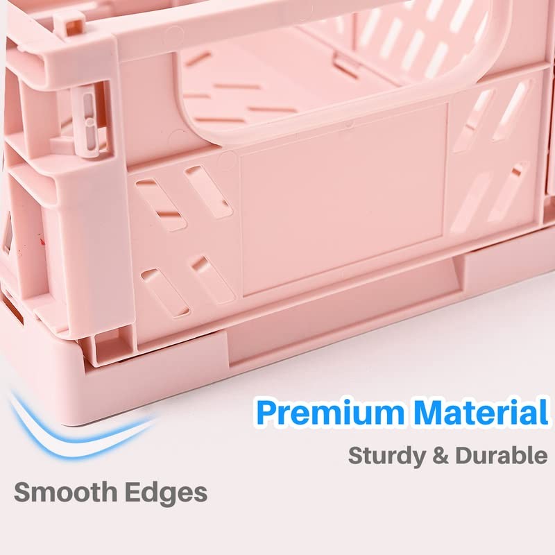 Kalevel Mini Plastic Storage Container Collapsible Crates Foldable Storage Cube