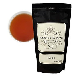 Harney & Sons Mango Tea, Bag of 50 Sachets, Black Tea wwith Mango Flavor
