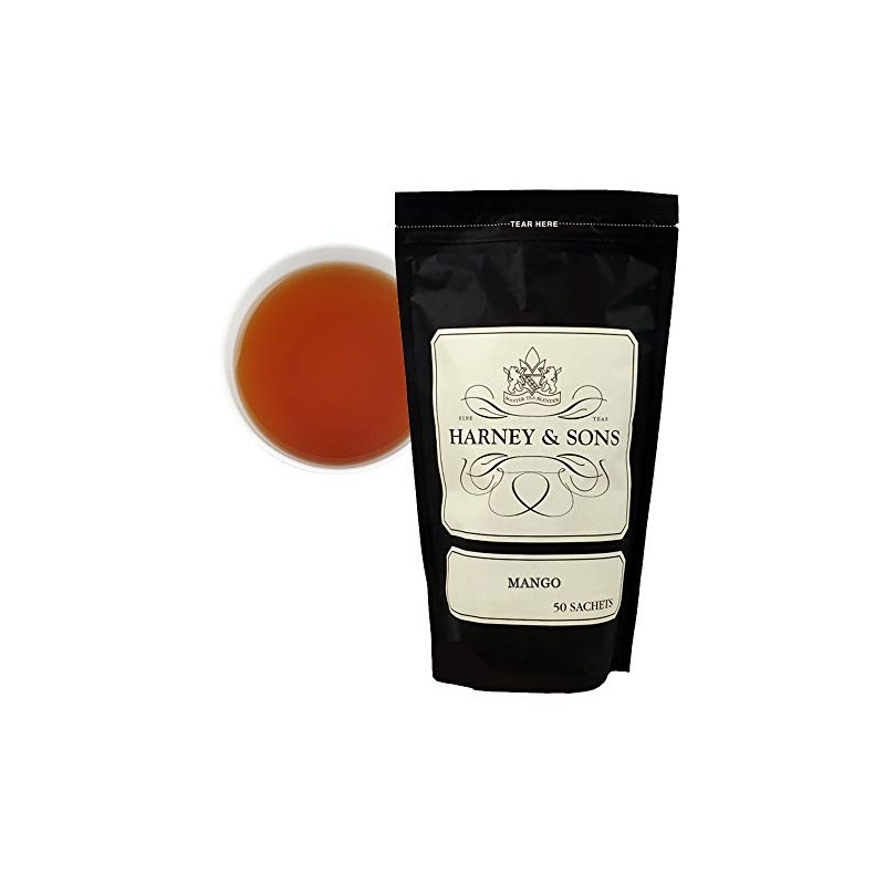 Harney & Sons Mango Tea, Bag of 50 Sachets, Black