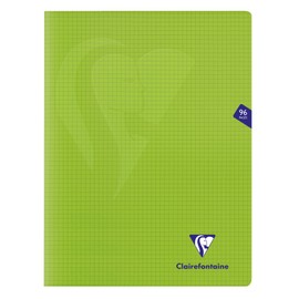 Clairefontaine Mimesys 353362C Exercise Book DIN A4+ 24 x 32 cm Robust with Polypropylene Cover 48 Sheets Squared 90 g Green Pack of 1