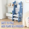 Foldable Toddler Tower, Toddler Kitchen Step Stool Helper, Height-Adjustable Foldable