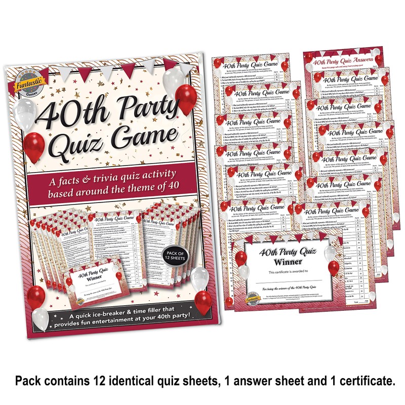 40th Party Quiz Game | A fun, entertaining party activity