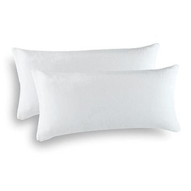 MALIKA Set of 2 Cashmere Touch Fleece Cushion Covers, Sofa Cushion Cover, Couch Cushion Cover, Size: 40 x 80 cm, Design: White