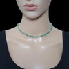 THEPRETTYBITS Green Agate Beaded Necklace, Natural Gemstone Collar, Adjustable 16-inch