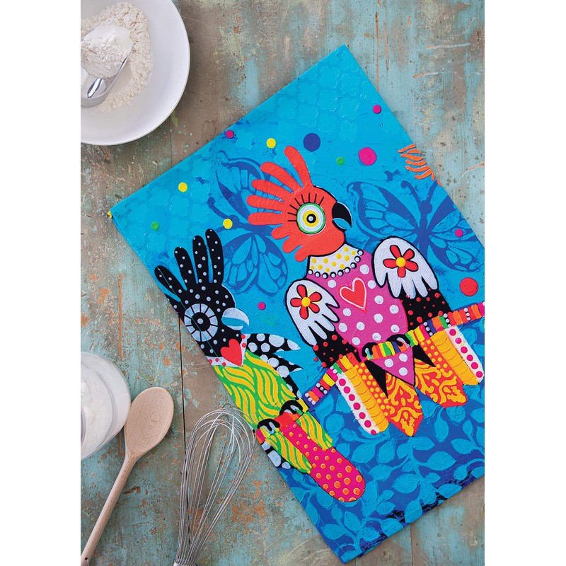 Maxwell & Williams Love Hearts Tea Towel with Bird Design,