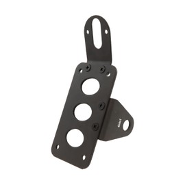 Flat Side Mount License Plate & Tail Light Bracket Holder - 19mm 3/4 inch Axle Hole - Motorcycle Relocator Vertical or Horizontal - Compatible with Harley Touring Sportster Bobber Choppers Cafe Racer