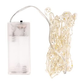 4 Piezas de Luces de Cadena de Cuentas, Luces de Cadena de Luces LED, Perlas Blancas, LED Decorativas Atractivas para Bodas, Centros de Mesa, Fiestas, Decoración