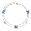 HOOHWE Sterling Silver Ankle Bracelets For Women Butterfly Anklets For