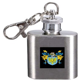 Wharton Family Crest Surname Coat of Arms 1oz Hip Flask Kerying Engraved