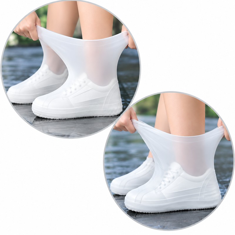 2 Pairs Reusable Waterproof Shoe Covers for Rainy Days –