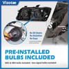Vizotae Headlights Assembly for 2003-2007 Honda Accord Halogen Headlamp Replacement,