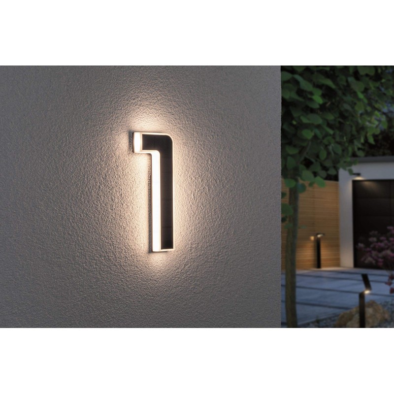 Paulmann Outdoor Solar House Number 1 3000 K IP44 Akk