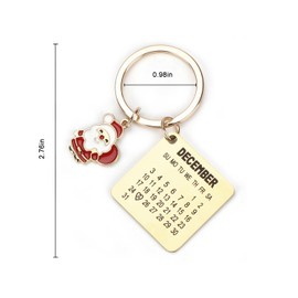 MUCOOS Christmas Keychain,Celebrate Christmas Calendar Date Keychain, Merry Christmas Keychain,Cute Keychain,Thoughtful Christmas Gifts for Friends,Anniversary Keychain,Christmas Keyrings for Women