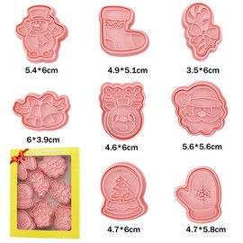 Flyftrey 8 x Christmas cookie cutters, cookie cutters for children, fondant cookie cutters, cookie cutter, cookie baking mould, children's baking kitchen accessories