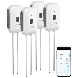 Royal Gardineer Set of 4 Floor Humidity/Temperature Sensors, Bluetooth Comp., App
